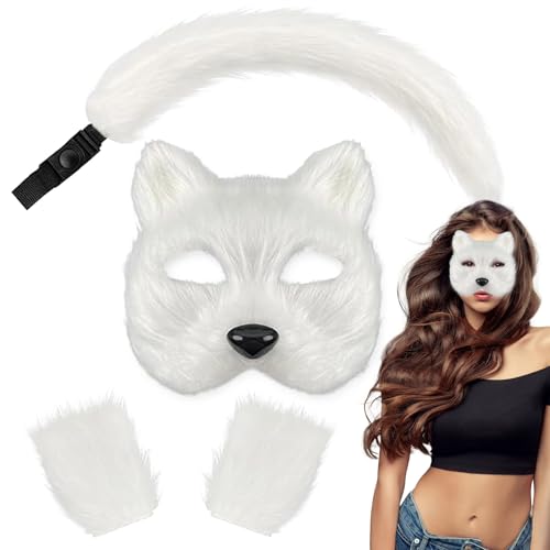 Nbbwwu Tier-Kostüm-Zubehör – Tiermasken-Kostüm, realistische Ausrüstung, verstellbare Träger und atmungsaktives Design mit Handschuhen für Maskottchen, Aufführungen, Fotoshootings, Rollenspiele von Nbbwwu
