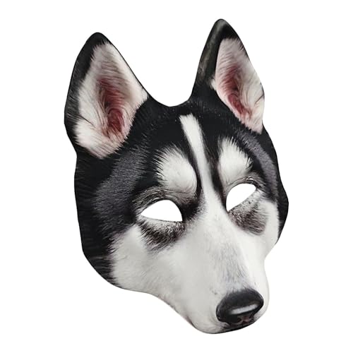 Nbhuiakl Husky Gesichtsmaske Gesichtsmaske Hundemaske Realistische Karnevalsmaske - Maskerade Kostüme Requisiten Cosplay Requisiten Halloween Maske für Fotokabinen von Nbhuiakl