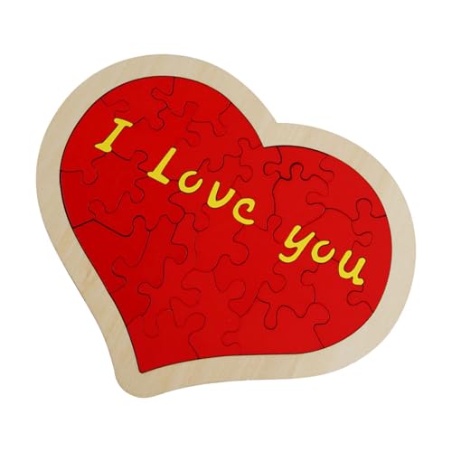 Puzzle zum Bauen eines Herzens, Puzzle in Herzform mit langlebigem Liebesblock aus Holz, Jubiläums-Puzzle in Herzform, einzigartiges romantisches Herz für Valentinstag für Spa-Anlässe von Nbhuiakl
