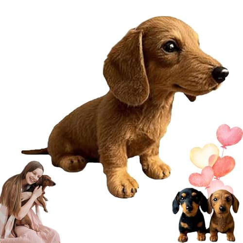 Nbzsmlkn Dachy 2.0 KI-betriebener Plüschhund, Dachy 2.0 – Emotionale Heilung Auf Abruf, Dachy 2.0 Hund Für Emotionale Unterstützung, Dackel-Plüschsofa-Ornamente Und -Dekorationen (Braun) von Nbzsmlkn