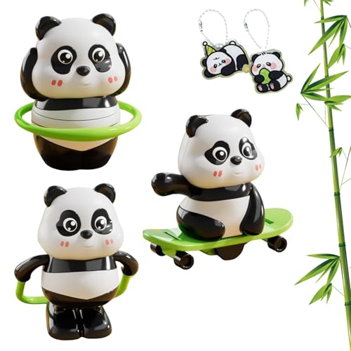 Nbzsmlkn Niedliches Panda-Aufziehspielzeug-Set Für Kinder, 3-teiliges Aufziehspielzeug, Sicheres Und Bequemes Material Für Jungen Und Mädchen (1 Set) von Nbzsmlkn