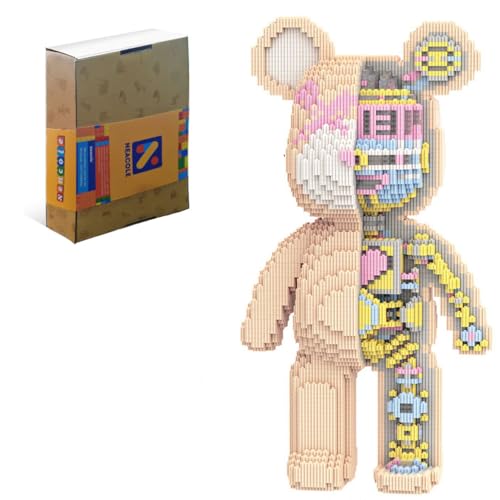 Neacole Bärenbausteine (7220 Stück), 43/46 cm, Bär Bausteine, Mikro-3D-Tierbausteine für Erwachsene und Kinder, Heim- und Bürodekoration, Geburtstags- und Valentinstagsgeschenke (halb mechanischer von Neacole