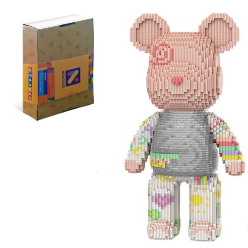 Neacole Bärenbausteine (7220 Stück), 43/46 cm, Bärenbausteine, Mikro-3D-Tierbausteine für Erwachsene und Kinder, Heim- und Bürodekoration, Geburtstags- und Valentinstagsgeschenke (Buntstiftbär) von Neacole