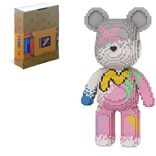 Neacole Bärenbausteine (7220 Stück), 43/46 cm, Bärenbausteine, Mikro-3D-Tierbausteine für Erwachsene und Kinder, Heim- und Bürodekoration, Geburtstags- und Valentinstagsgeschenke (Graffiti-Bär) von Neacole