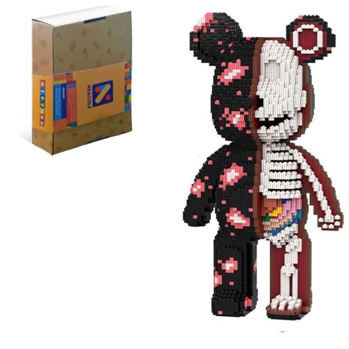 Neacole Bärenbausteine (7220 Stück), 43/46 cm, Bärenbausteine, Mikro-3D-Tierbausteine für Erwachsene und Kinder, Heim- und Bürodekoration, Geburtstags- und Valentinstagsgeschenke (explodierender Bär) von Neacole