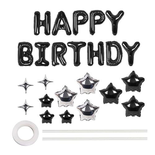 Neamou Alles Gute zum Geburtstag-Hintergrund, alles Gute zum Geburtstag-Schild - Geburtstagsdekoration Hintergrund | Aufblasbare Partydekoration, Buchstaben und Sternballons, Geburtstagsparty-Set für von Neamou
