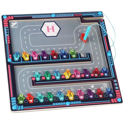 Neamou Alphabet-Automagnet-Labyrinth, Magnet-Labyrinth - -Spielzeug zum Alphabetlernen,Buchstabenpuzzle Feinmotorikspielzeug, Kleinkind-Puzzlebrett, Auto-Alphabet-Reisespielzeug, Lernaktivitäten im von Neamou