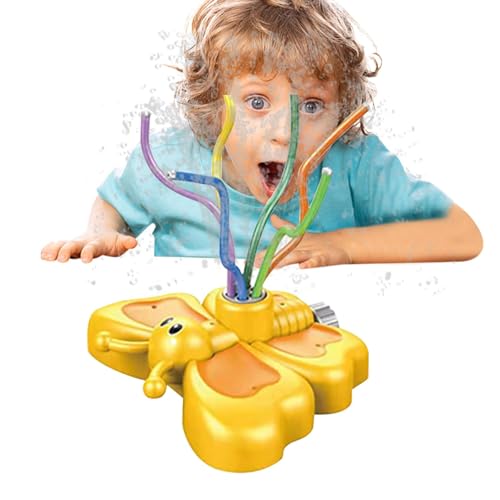 Neamou Gartensprinkler-Wassersprühspielzeug, drehbares Schmetterlingssprinklerspielzeug | Cartoon Schmetterling Rotation Wassersprühspielzeug für Kinder zum Spielen im Freien,Cartoon spritzendes von Neamou