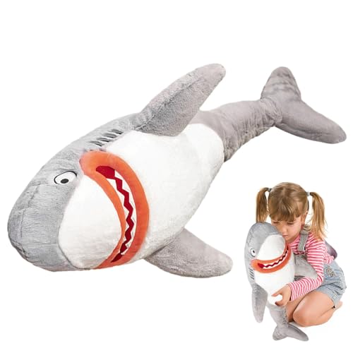 Neamou Gefüllter Hai, Hai-Plüschtier - 85 cm großes Hai-Kuscheltierspielzeug | Plüschkissen, kuschelig gefülltes Plüschtier für Kinder und Frauen, Heimdekoration von Neamou