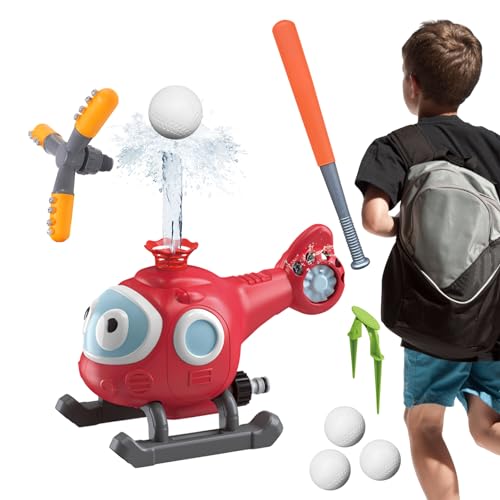 Neamou Hubschrauber-Sprühspielzeug mit Baseball-Spielset, Wassersprinkler-Baseballspielzeug,Sprinklerspielzeug Sommer-Strand-Spielset - Wasserspielzeug mit verstellbarem Auslaufschutzspray für von Neamou