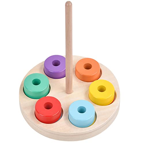 Neamou Stapelspielzeug aus Holz, Holzklötze für Kleinkinder - Vorschul-Lernspielzeug - Holz-Montessori-Farbsortier-Vorschul-Lernspielzeug, ideal zum Stapeln, Sortieren, Spaß für Jungen und Mädchen im von Neamou