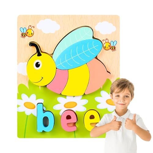 Neamou Tierrätsel - 3D-Holzpuzzlespielzeug - Kreatives Kinderspielzeug, süßes Montessori-Spielzeug, lustiges Lernspielzeug für Jungen, Mädchen, Weihnachten von Neamou
