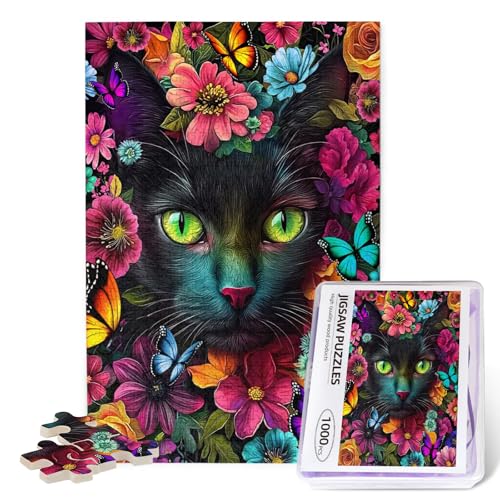 Vintage Katzenpuzzles für Erwachsene 1000 Teile Blumen-Puzzles Retro Kitty Puzzle für Katzenliebhaber für herausfordernde Familienaktivitätsspiele Vintage Katzenpuzzles für Erwachsene 1000 Teile Blumen-Puzzles Retro Kitty Puzzle für Katzenliebhaber für herausfordernde Familienaktivitätsspiele von Nebrpio