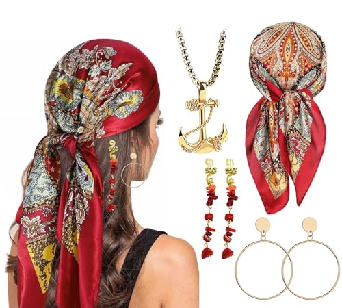 NebulaGlam 5 Stück Piratenkostüm Damen Accessoires, Piraten Accessoires Set, Piraten Kopftuch, Piraten-Halskette, Haarschmuck, Ohrringe, Hallowee Kostüm Karneval Fasching Kostüm NebulaGlam 5 Stück Piratenkostüm Damen Accessoires, Piraten Accessoires Set, Piraten Kopftuch, Piraten-Halskette, Haarschmuck, Ohrringe, Hallowee Kostüm Karneval Fasching Kostüm von NebulaGlam