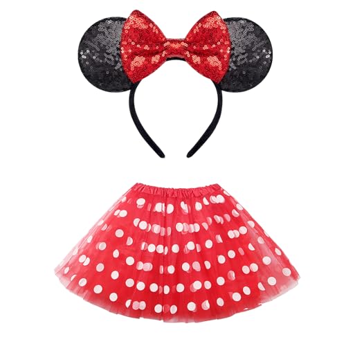 NebulaGlam Damen Maus Mouse Kostüm, Rot Mouse Tutu Rock, Haarreifen mit Maus Ohren, Karneval Fasching Mottoparty Cosplay Halloween Kostüm NebulaGlam Damen Maus Mouse Kostüm, Rot Mouse Tutu Rock, Haarreifen mit Maus Ohren, Karneval Fasching Mottoparty Cosplay Halloween Kostüm von NebulaGlam