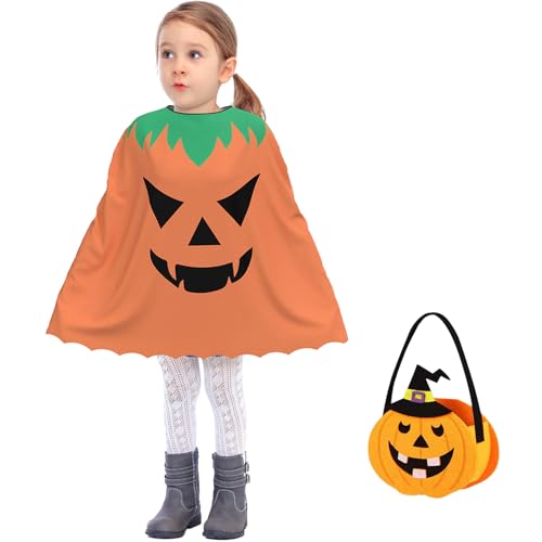 NebulaGlam Halloween Kostüm Kinder, Kürbis Kostüm Kinder, Halloween Fledermaus Umhang mit Kürbisbeutel NebulaGlam Halloween Kostüm Kinder, Kürbis Kostüm Kinder, Halloween Fledermaus Umhang mit Kürbisbeutel von NebulaGlam