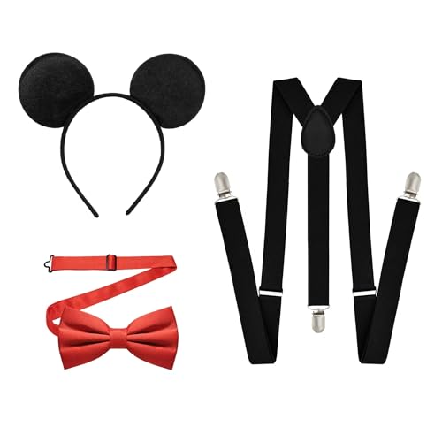 NebulaGlam Mouse Kostüm Herren Damen, Herren Maus Mouse Kostüm, Maus Ohren, Fliege, Y-förmiger Riemen, Karneval Fasching Mottoparty Cosplay Halloween Kostüm NebulaGlam Mouse Kostüm Herren Damen, Herren Maus Mouse Kostüm, Maus Ohren, Fliege, Y-förmiger Riemen, Karneval Fasching Mottoparty Cosplay Halloween Kostüm von NebulaGlam