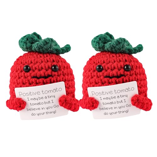 2 Stück Positive Potato Pocket Hug, Mini-Plüsch Figuren Lustige Positive Tomate Puppe, Mutmacher Geschenk, Beste Freundin Geschenke, Motivationsgeschenke für Freundin Familie Freund Patient von Necdeol