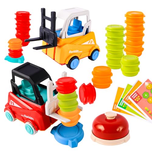 Engineer Forklift Transport Game, Gabelstapler Transport Spiel, Kinder Engineering Truck Gabelstapler Spielzeug, Gabelstapler Stapelbares Spielzeug für Kinder, Intelligenz, Pädagogisches Geschenk von Necdeol
