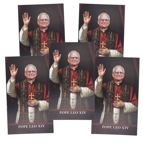 Papst Leo XIV Heilige Karten, katholisches Gebetskarten-Set, religiöse Handouts, 5 x 10 cm (5 Stück) von Needzo