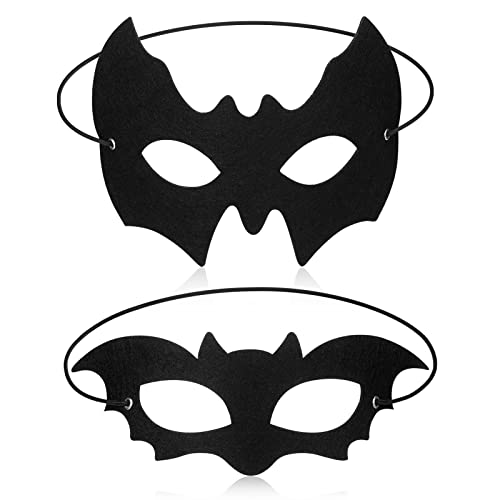Neer 2 Stück Halloween Fledermaus Augenmasken Maskerade Maske Schwarze Gotik Vampir Fledermaus Accessoires Herren Damen Kostüm Masken für Halloween Karneval Cosplay Party (Fledermaus) von Neer