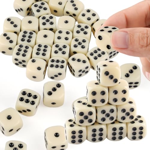 50 Stück Spielwürfel, 14 mm Beige Acryl Würfel mit Runden Ecken, Robuste D6 Würfel für Würfelspiele, Tischspiele, Partys, Feiern und gesellige Abende, Mathestunden 50 Stück Spielwürfel, 14 mm Beige Acryl Würfel mit Runden Ecken, Robuste D6 Würfel für Würfelspiele, Tischspiele, Partys, Feiern und gesellige Abende, Mathestunden von Neerow