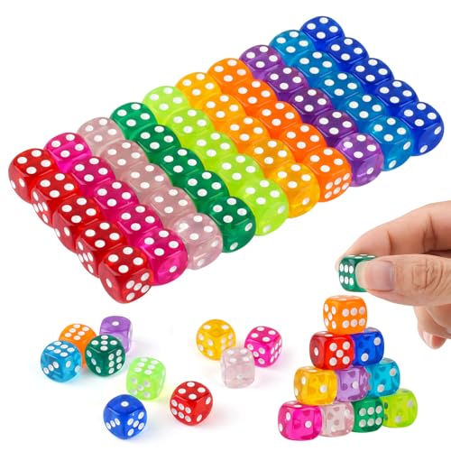 50 Stück Würfel Set, 14mm Spielwürfel, Acryl Würfel Bunt mit Runden Ecken für Würfelspiele Tischspiele Bar KTV Party Tutoring, 10 Farben mit Aufbewahrungsbox 50 Stück Würfel Set, 14mm Spielwürfel, Acryl Würfel Bunt mit Runden Ecken für Würfelspiele Tischspiele Bar KTV Party Tutoring, 10 Farben mit Aufbewahrungsbox von Neerow