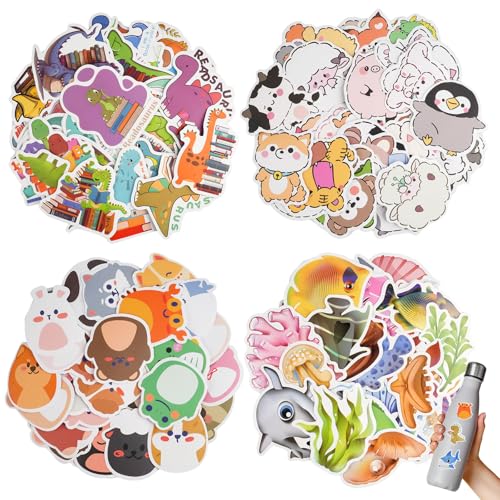 Neerow Sticker Tiere, 200 Stück Wasserfeste Aufkleber Tiere, 4 Sets Verschiedene Tiere Niedlicher Cartoon Vinyl Aufkleber Kinder für DIY Deko Laptop Scrapbook Trinkflasche Tagebuch Fahrrad Koffer Neerow Sticker Tiere, 200 Stück Wasserfeste Aufkleber Tiere, 4 Sets Verschiedene Tiere Niedlicher Cartoon Vinyl Aufkleber Kinder für DIY Deko Laptop Scrapbook Trinkflasche Tagebuch Fahrrad Koffer von Neerow