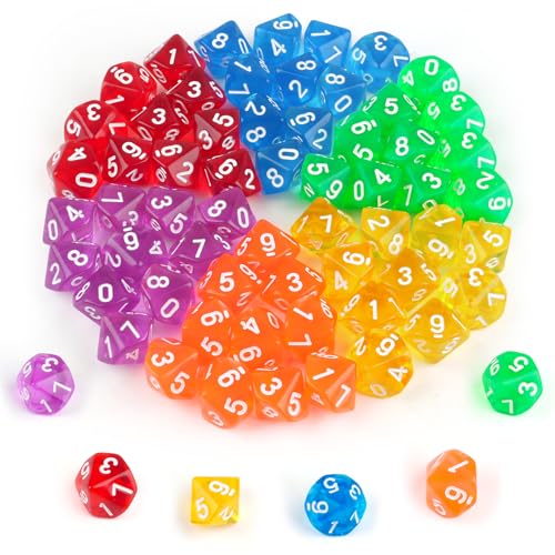 Polyedrische Würfelset, 60PCS Acrylic Dice Set, D10 Spielwürfel Würfel Bunt für D&D/RPG/MTG Table Games, Board Game, Card Game, Role Play für Unterhaltungsaktivitäten, Familientreffen, Freizeitlokale Polyedrische Würfelset, 60PCS Acrylic Dice Set, D10 Spielwürfel Würfel Bunt für D&D/RPG/MTG Table Games, Board Game, Card Game, Role Play für Unterhaltungsaktivitäten, Familientreffen, Freizeitlokale von Neerow