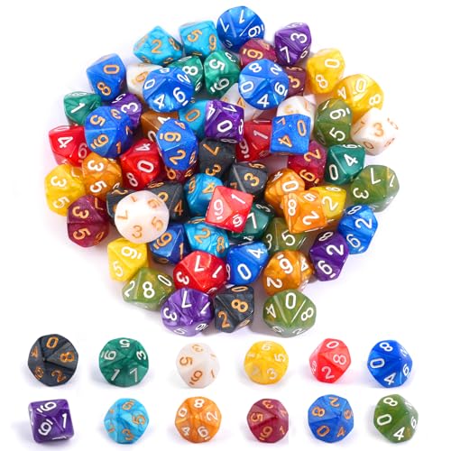 Polyedrische Würfelset, 60PCS Acrylic Dice Set, D10 Spielwürfel Würfel Bunt für D&D/RPG/MTG Tischspiele, Brettspiel, Kartenspiel, Rollenspiel für Unterhaltungsaktivitäten, Freizeitlokale (12 Farben) Polyedrische Würfelset, 60PCS Acrylic Dice Set, D10 Spielwürfel Würfel Bunt für D&D/RPG/MTG Tischspiele, Brettspiel, Kartenspiel, Rollenspiel für Unterhaltungsaktivitäten, Freizeitlokale (12 Farben) von Neerow