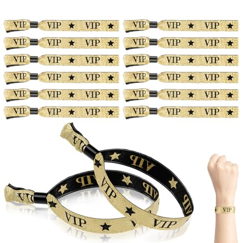 VIP Einlassbänder Stoff, 30 Stück Eintrittsbänder Schwarze Goldene, Verstellbare VIP Bändchen für Partys Konzerte Geburtstag Hochzeit Vergnügungsparks VIP Einlassbänder Stoff, 30 Stück Eintrittsbänder Schwarze Goldene, Verstellbare VIP Bändchen für Partys Konzerte Geburtstag Hochzeit Vergnügungsparks von Neerow