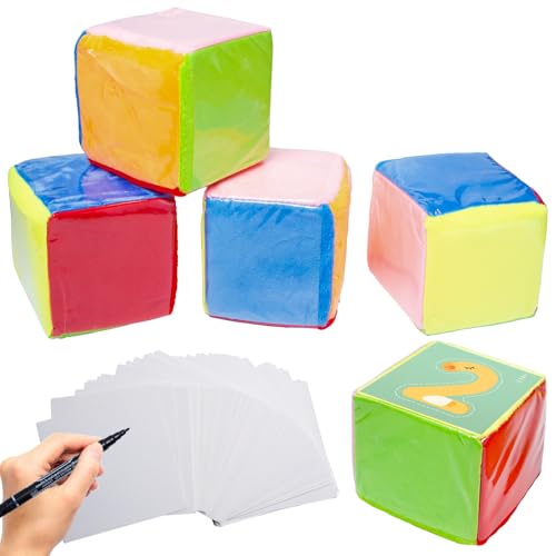 Neikafan 4 Stück Schaumstoffwürfel 10cm Würfel mit Einstecktaschen Würfel Groß Schaumstoff mit 48 Leere Karte 1 Stift Lern Würfel mit Taschen für Kindergarten,Vorschule,Schule,Frühes Lernen Neikafan 4 Stück Schaumstoffwürfel 10cm Würfel mit Einstecktaschen Würfel Groß Schaumstoff mit 48 Leere Karte 1 Stift Lern Würfel mit Taschen für Kindergarten,Vorschule,Schule,Frühes Lernen von Neikafan