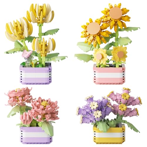 Neikafan 4 Stück Sukkulenten Blumen Bausteine Set Blumenstrauß, Mini Klemmbausteine Blumen Sukkulenten aus Künstliche Bauspielzeugsets Blumen Blockbausteine Set für Jungen Erwachsene Neikafan 4 Stück Sukkulenten Blumen Bausteine Set Blumenstrauß, Mini Klemmbausteine Blumen Sukkulenten aus Künstliche Bauspielzeugsets Blumen Blockbausteine Set für Jungen Erwachsene von Neikafan