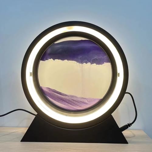 Neioaas 3D-Tischlampe bewegliche Sandkunst,360 ° drehbare Sandlandschaften Sanduhr Dekor,3D-Tiefsee-Sandkunst Treibsand-Lampe, für Erwachsene und Kinder Treibsandmalerei Nachtlicht Schreibtisch-Dekor von Neioaas