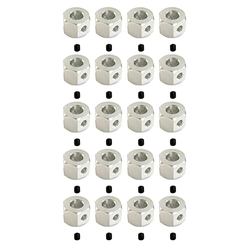 Nemeae 20 STÜCKE 5 mm Bis 12 mm Metall Kombinierer Rad Naben Sechskant Adapter für D12 C14 C24 B14 B16 MN D90 D91 RC Auto Upgrade Teile, Silber von Nemeae