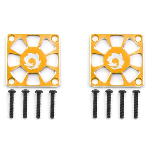 Nemeae 2X LüFterabdeckung Aus Aluminiumlegierung, 30 X 30 Mm, für RC-Motor, ESC, Elektrisch Regulierende LüFterschutzabdeckung, Gelb von Nemeae