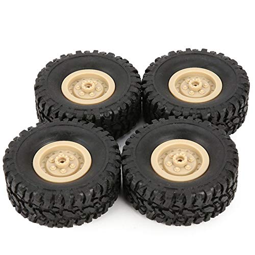 Nemeae 4 StüCke Gummi Felge Reifen Reifen für RC 1/16 Klettern Crawler Auto B-1 / B-24 / C-14 / C-24 / B-16 Modell Teile ZubehöR, Gelb von Nemeae