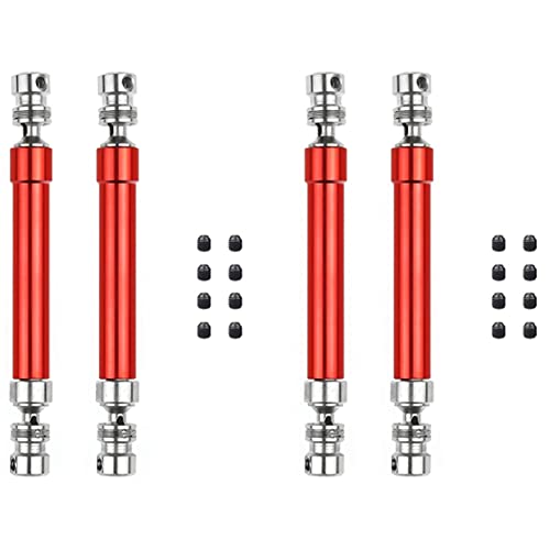 Nemeae 4PCS Metall CVD Antriebswelle 110-160mm für 1/10 RC Rock Crawler Axial SCX10 90046 Trx4, Rot von Nemeae