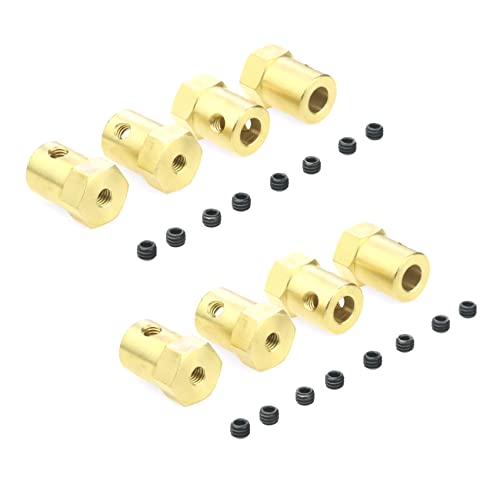 Nemeae 8PCS 5mm Bis 12mm Messing Kombinierer Radnabe Sechskantadapter für B14 B16 C14 C24 MN D90 D91 MN99S RC Auto Upgrade Teile von Nemeae