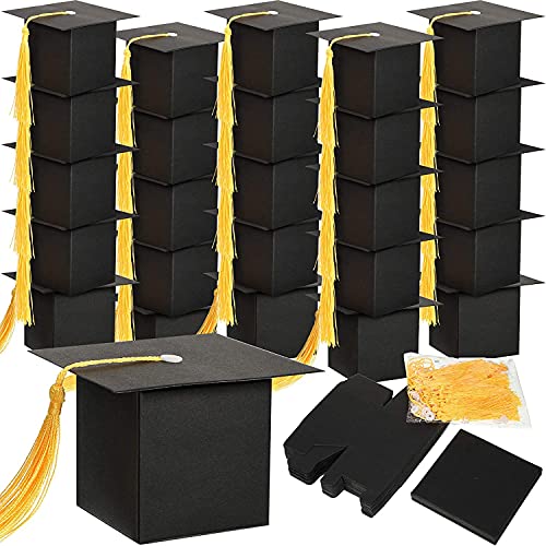 Nemeae Dekorationen zum Graduieren, 50 Stück, Bonbonschachtel, Abschlussball-Box, Abschlusskappe, Geschenk zum Abschluss, Party-Dekoration von Nemeae