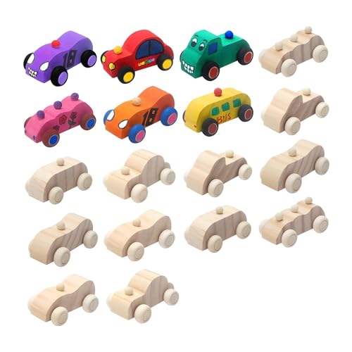Nemeae Set mit 18 Holzautos zum Selbstmontieren, Autos aus , nicht fertig zum Bemalen, Handwerksprojekte, für die Familie Nemeae Set mit 18 Holzautos zum Selbstmontieren, Autos aus , nicht fertig zum Bemalen, Handwerksprojekte, für die Familie von Nemeae