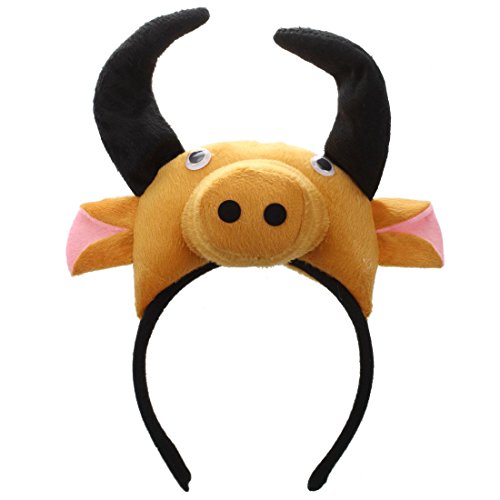 Nemeaii 3D Kuh Ochse Kopfband Tier Bauernhof Erwachsene Kinder Kostuem Maske Maskenball von Nemeaii