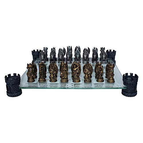 NEMESIS NOW LTD Kingdom of The Dragon – Schachspiel mit verzierten Ecken mit Tours verziert, 43 cm NEMESIS NOW LTD Kingdom of The Dragon – Schachspiel mit verzierten Ecken mit Tours verziert, 43 cm von Nemesis Now