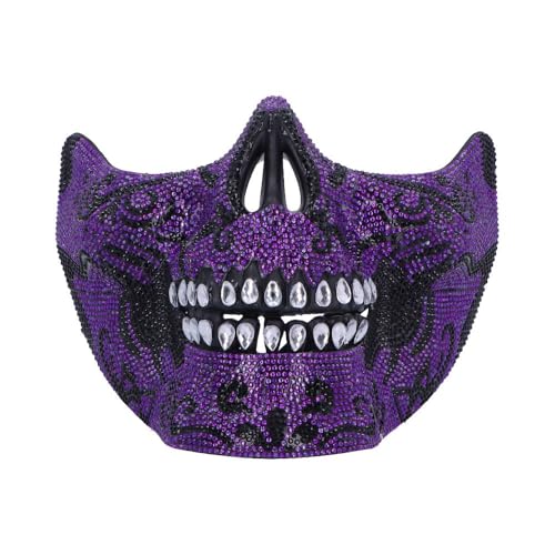 Nemesis Now Jeweled Skull Maskerade Maske - Aufwendiges Skelett Design mit Strass Geschenke & Cosplay für Maskenbälle Gothic Events - Lila von Nemesis Now
