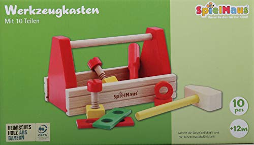 Spielmaus Holz Werkzeugkasten, 10tlg. von Nemmer Holzspielwaren GmbH