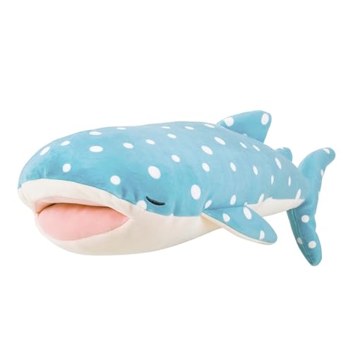 Nemu Nemu Animals 6231823 Plüschtier, Walhai Jinbe, Kuscheltier, extra weich und kuschelig, Stofftier, Designed in Japan, Kuschelkissen mit Handfach, Größe L, 52 cm von LIV HEART