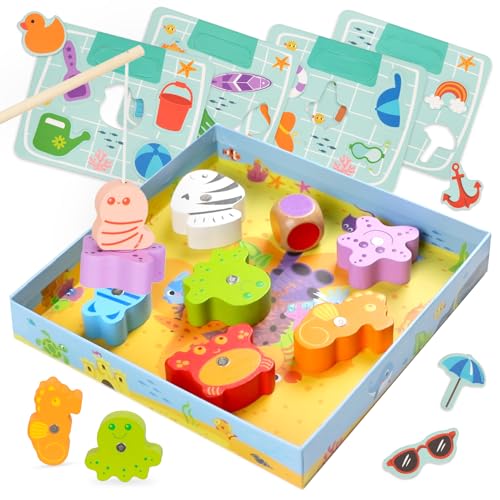 Nene Toys Angel-Spiel mit Farbzuordnungs-Puzzle ab 2 Jahren - Lernspiele für Kleinkinder 2 3 Jahre - Holz Magnetisches Spielset, Motorikspielzeug von Nene Toys
