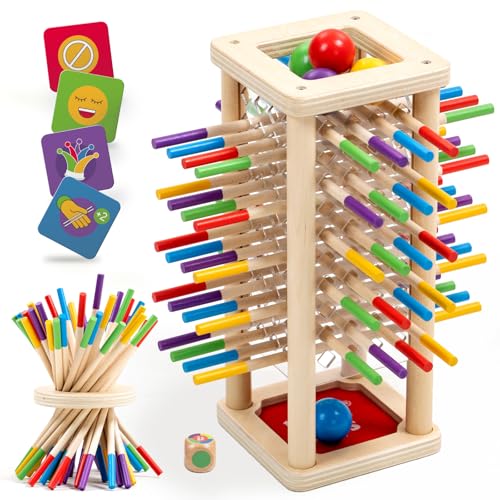 Nene Toys BALLFALL, Montessori Spielzeug ab 3 4 5 6 Jahren – Holzspiel für Kinder – Lernspiel mit Stäbchen, Würfel & Karten – Pädagogisches Brettspiel – Tolles Geschenk Mädchen Jungen von 3-9 Jahren Nene Toys BALLFALL, Montessori Spielzeug ab 3 4 5 6 Jahren – Holzspiel für Kinder – Lernspiel mit Stäbchen, Würfel & Karten – Pädagogisches Brettspiel – Tolles Geschenk Mädchen Jungen von 3-9 Jahren von Nene Toys