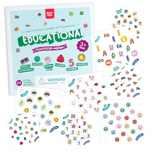 Nene Toys 24 zusätzliche thematische Muster – Erweiterungs-Set für das Marienkäfer-Garten Gedächtnisspiel – Neue Bild-Karten: Zahlen, Buchstaben, Tiere, Körperteile – Mehrere Schwierigkeitsgrade Nene Toys 24 zusätzliche thematische Muster – Erweiterungs-Set für das Marienkäfer-Garten Gedächtnisspiel – Neue Bild-Karten: Zahlen, Buchstaben, Tiere, Körperteile – Mehrere Schwierigkeitsgrade von Nene Toys
