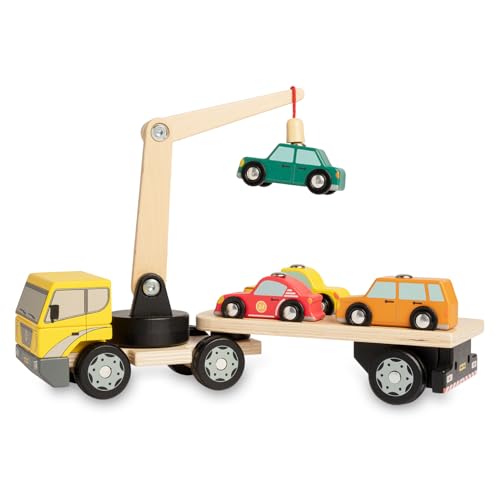 Nene Toys Autotransporter aus Holz mit Kran & 4 Magnet-Autos – Magnetspielzeug für Kinder ab 3 Jahren – Montessori Spielzeug & Lernspiel mit Fahrzeugen – Holzspielzeug - Geschenk für Jungen Mädchen Nene Toys Autotransporter aus Holz mit Kran & 4 Magnet-Autos – Magnetspielzeug für Kinder ab 3 Jahren – Montessori Spielzeug & Lernspiel mit Fahrzeugen – Holzspielzeug - Geschenk für Jungen Mädchen von Nene Toys